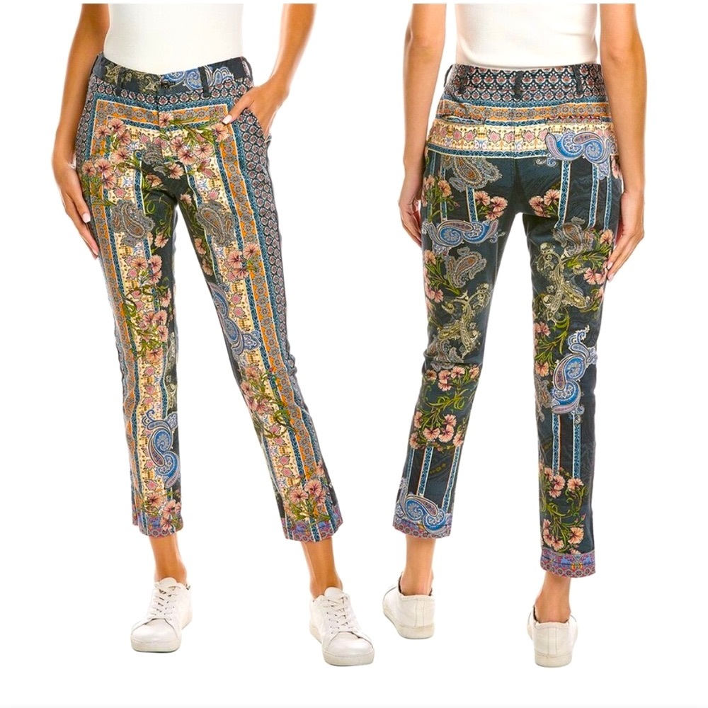 Johnny Was Multicolor Floral Cropped Pants